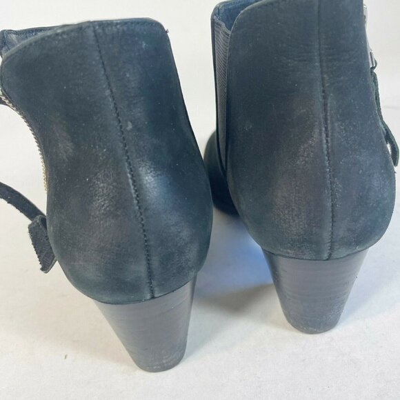 Vionic Womens Upright Sterling Ankle Boots Heels Black Sz 8 Leather Tasseled Zip - Picture 5 of 10